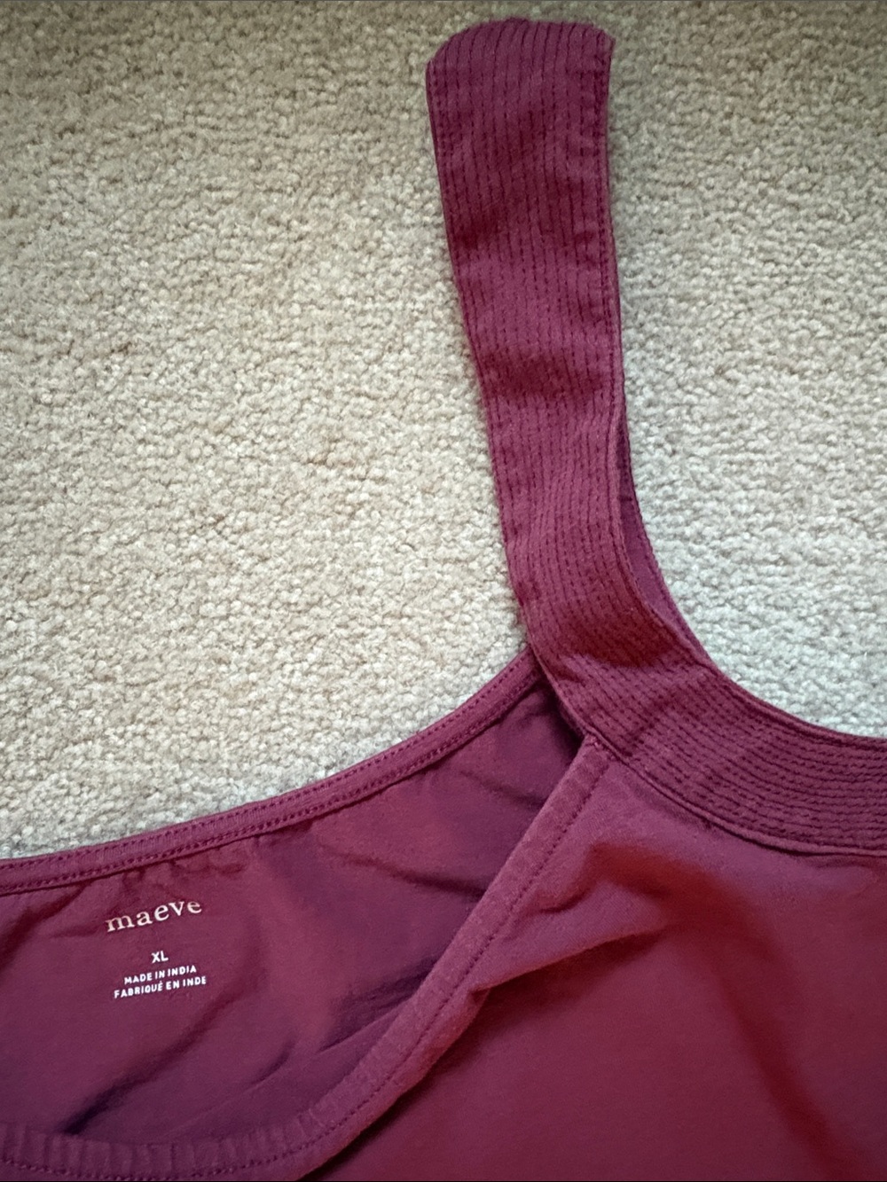 Maeve Deep Raspberry Square Neck Tank - Picture 2 of 3